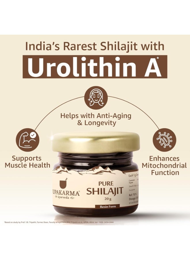 UPAKARMA Pure Shilajit Resin 20g | 300mg/serving | Extensive Global Sourcing | Boosts Stamina & Strength | Lab-Tested Purity | 66 Servings | Pack of 1 - Image 2