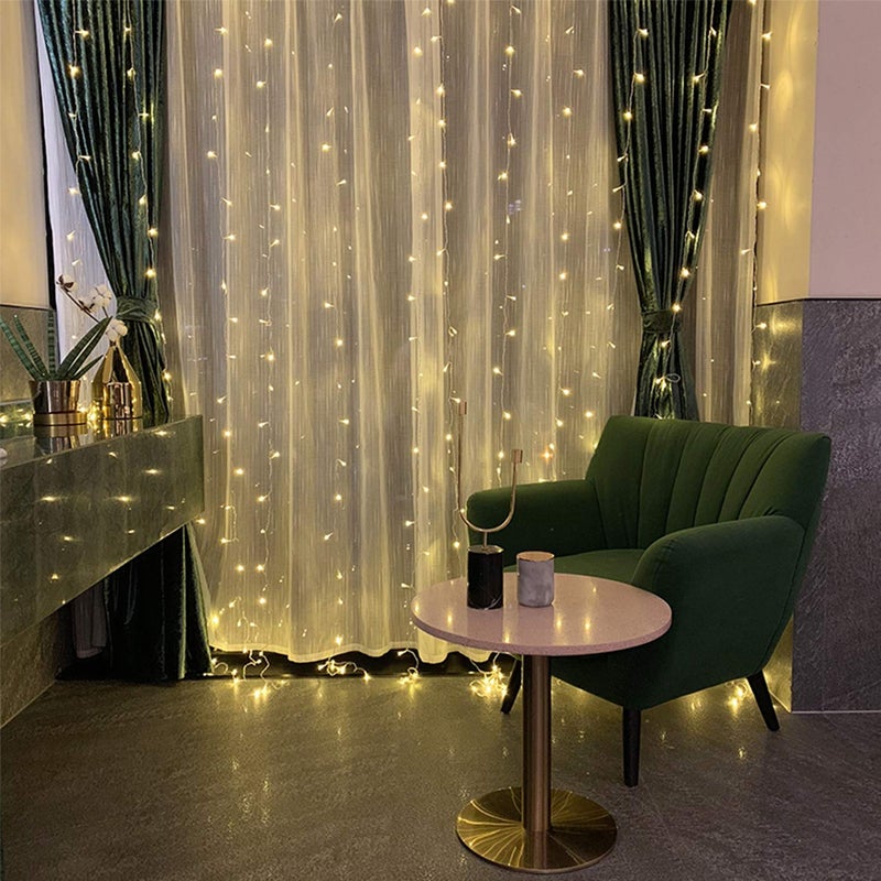Lexton Lexton 190 Led 98 Feet Curtain Lights Fairy String Lights with 8 Modes for Decoration Warm White 1 Standard Lex190led98  - Image 3