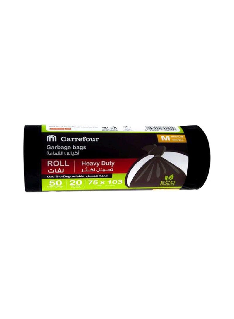 Carrefour Bio 50 Gallon Biodegradable Garbage Bag M Black 20 Garbage Bags 