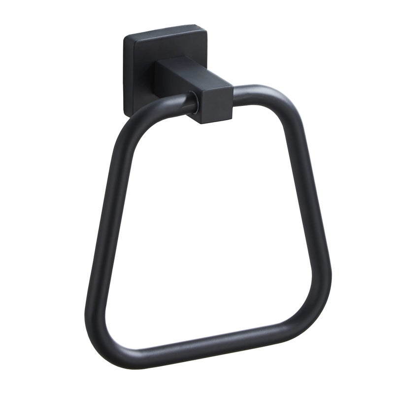 bluebyrne Matte Black Towel Ring for Bathroom, Kitchen Bath Towel Holder Hangers Wall Mount Heavy Duty Stainless Steel - Image 1