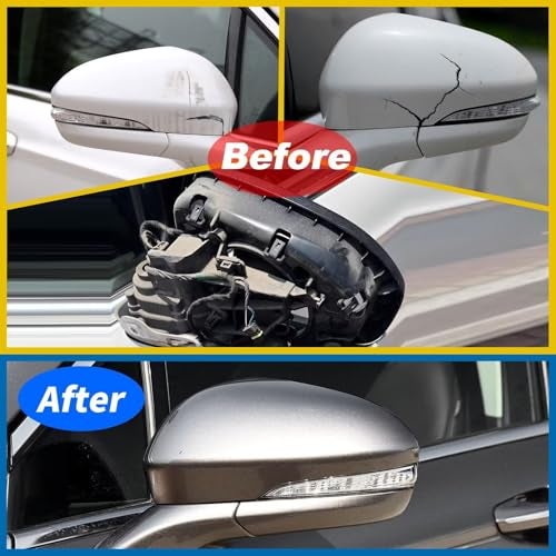 Goholy Car Door Side Rearview Mirror Cover Compatible With Ford Fusion 2013 2014 2015 2016 2017 2018 2019 2020【with turn signals】 Black Right Side Not For SE Model - Image 3