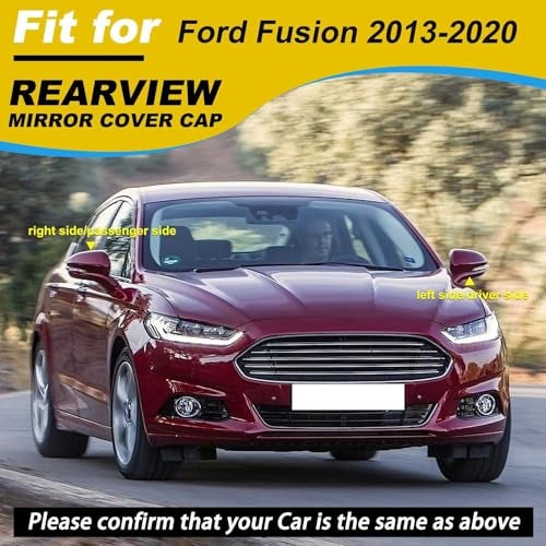 Goholy Car Door Side Rearview Mirror Cover Compatible With Ford Fusion 2013 2014 2015 2016 2017 2018 2019 2020【with turn signals】 Black Right Side Not For SE Model - Image 2