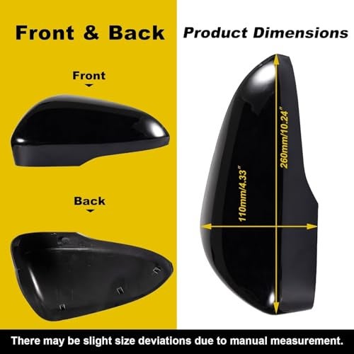 Goholy Car Door Side Rearview Mirror Cover Compatible With Ford Fusion 2013 2014 2015 2016 2017 2018 2019 2020【with turn signals】 Black Right Side Not For SE Model - Image 5