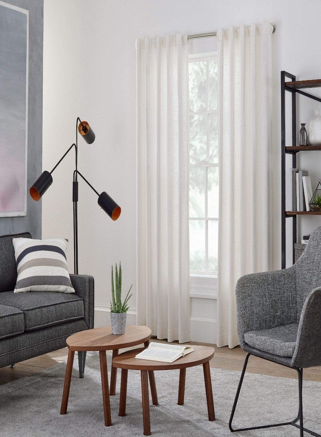 مود مجموعة MODE الصناعية لتعتيم الغرف، طقم قضيب ستارة صناعي بقطر 1 1/8 بوصة مع قضيب ستارة فولاذي قابل للتعديل يُثبت على الحائط، يحجب الضوء، يناسب النوافذ من 36 بوصة إلى 72 بوصة، نيكل مصقول - Image 4