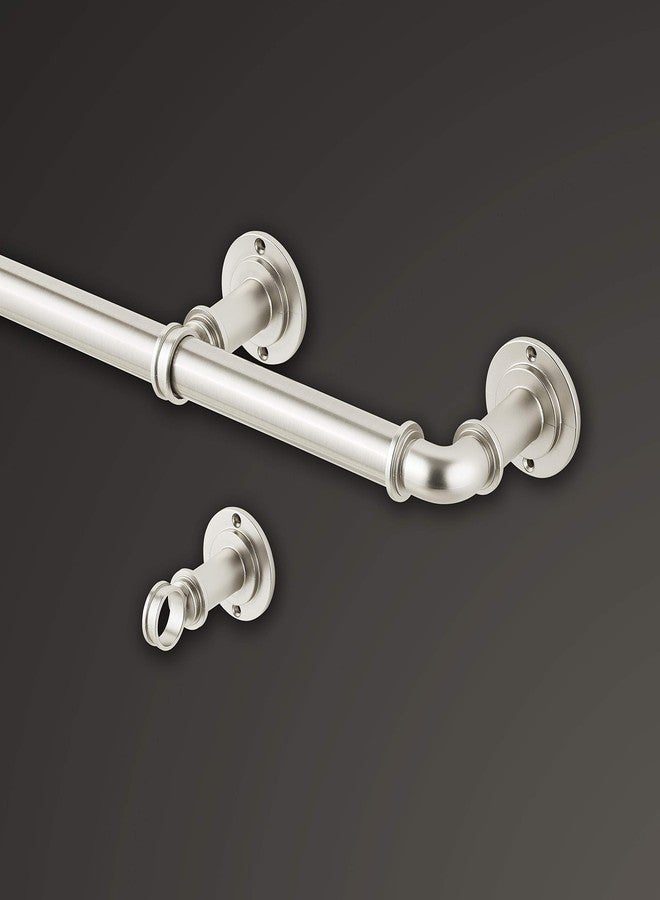 مود مجموعة MODE الصناعية لتعتيم الغرف، طقم قضيب ستارة صناعي بقطر 1 1/8 بوصة مع قضيب ستارة فولاذي قابل للتعديل يُثبت على الحائط، يحجب الضوء، يناسب النوافذ من 36 بوصة إلى 72 بوصة، نيكل مصقول - Image 2