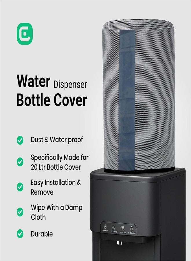 Crasome Water Dispenser for 20 ltr / Litre Bottle Jar Cover with Transparent Strap - Grey Pack of 2 (DC-TS-G-2Q) - Image 2