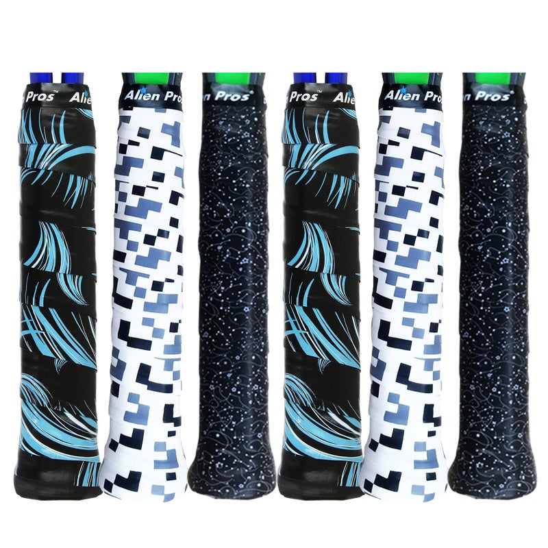 ALIEN PROS Tennis Racket Grip Tape (6 Grips) â€“ Tac Moisture Feel Tennis Grip â€“ Tennis Overgrip Grip Tape Tennis Racket â€“ Wrap Your Racquet for High Performance (6 Grips, Sailor) - Image 1