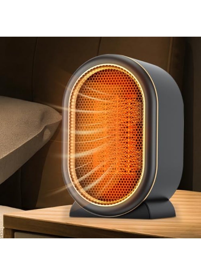 Space Heater,  1200W Electric Heaters Indoor Portable, Overheat and Tip-Over Protection, PTC Fast Heating, 2 Mode, for Bedroom, Office and Indoor Use, Home - Black Portable Heater - Image 1