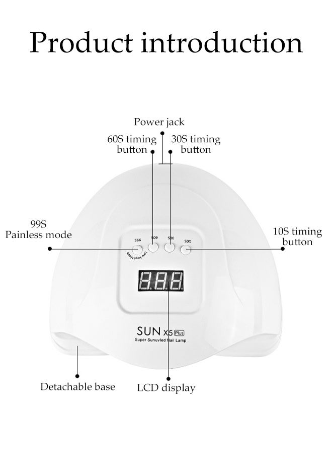 DUNISO LED Nail Lamp, Professional Nail Dryer, Gel Polish Light, UV Nail Light with 4 Timer Setting, Nail Polish Curing Gel LED Dryer, Professional Nail Art Tools with Automatic Sensor, Ideal for Home & Salon Use - Image 4