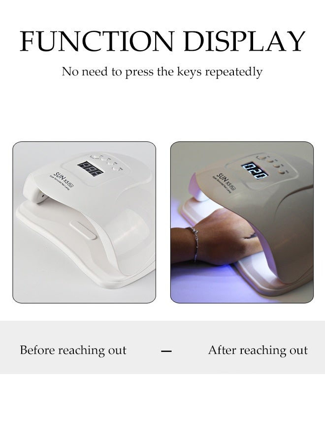 DUNISO LED Nail Lamp, Professional Nail Dryer, Gel Polish Light, UV Nail Light with 4 Timer Setting, Nail Polish Curing Gel LED Dryer, Professional Nail Art Tools with Automatic Sensor, Ideal for Home & Salon Use - Image 3