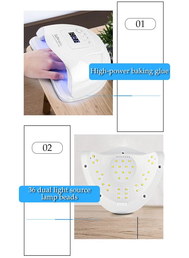 DUNISO LED Nail Lamp, Professional Nail Dryer, Gel Polish Light, UV Nail Light with 4 Timer Setting, Nail Polish Curing Gel LED Dryer, Professional Nail Art Tools with Automatic Sensor, Ideal for Home & Salon Use - Image 5