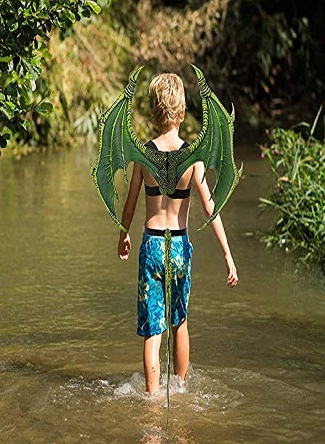 MANO Halloween Dragon Costume Cosplay Carnival Wings Tail Accessory for Kids（Red） - Image 5