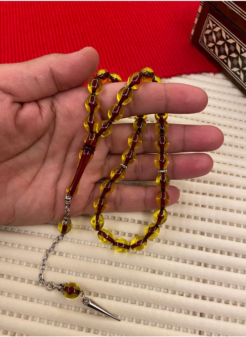 just naturals - Faturan Bakelite Prayer Beads For Men 33 Beads Size 8mm x 10.5mm - Image 1