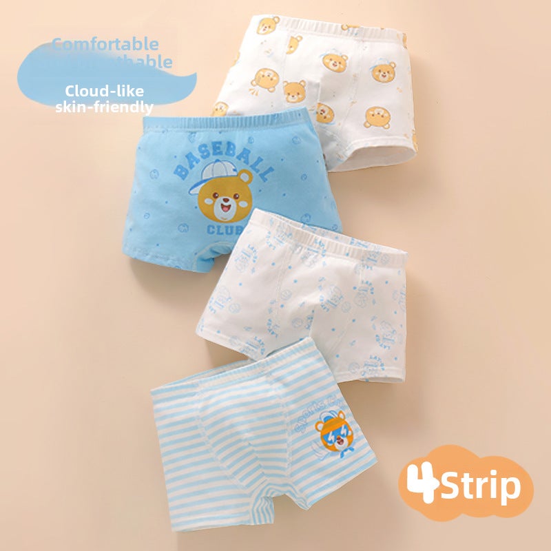 Boys Cotton Briefs Comfort Fit Underwear K10 bear four-piece