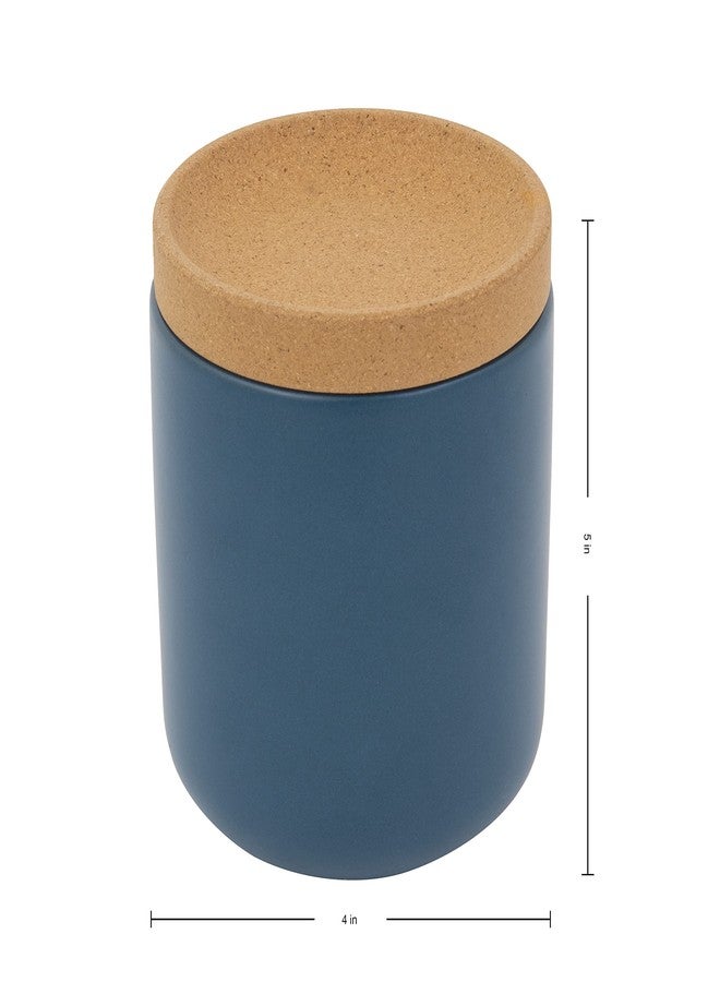 Kamenstein Ceramic and Cork Breathable Garlic Keeper to Allow Air Flow for Freshness, Stackable Space Saving Cork Lid, Natural Cork and Teal Ceramic - Image 2