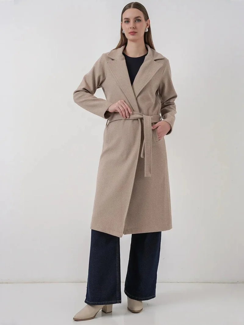 بيغ دارت معطف بنمط ربطة مزدوج الصدر بنقوش