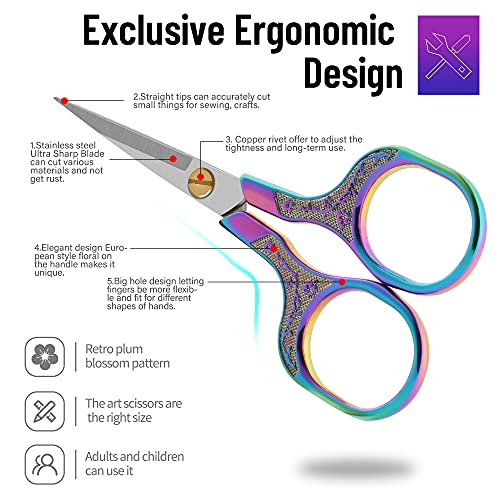 GLEXAL Small sharp scissors-Glexal 5 Inch Precision Scissors-2 pack,razor Sharp Blade Shears for craft embroidery sewing school office cutting… - Image 5