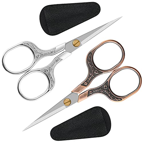 GLEXAL Small sharp scissors-Glexal 5 Inch Precision Scissors-2 pack,razor Sharp Blade Shears for craft embroidery sewing school office cutting… - Image 1