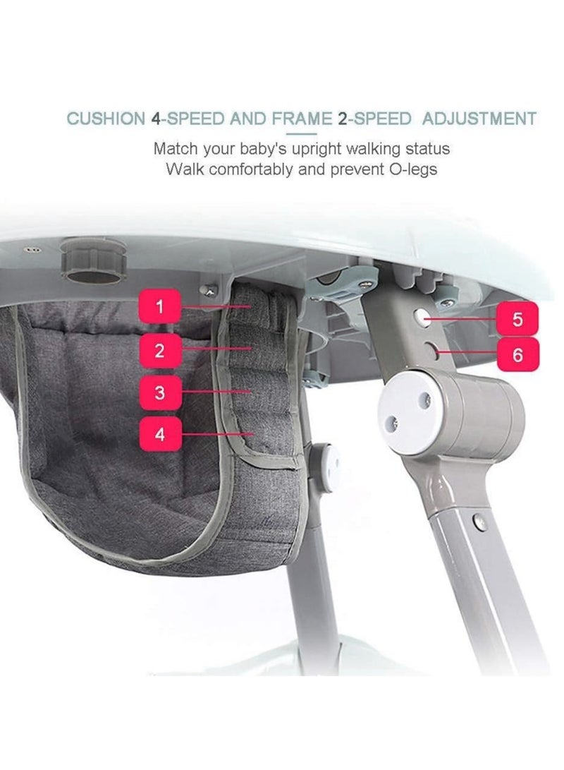 بيبي كارا مشاية أطفال قابلة للطي مع موسيقى دائرية، 4 مقاعد قابلة للتعديل - Image 4