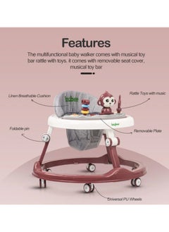 BABYCARA Foldable Simple And Compact Travel Baby Walker With Music Round Kids Walker, 4 Seat Height Adjustable  - Image 5