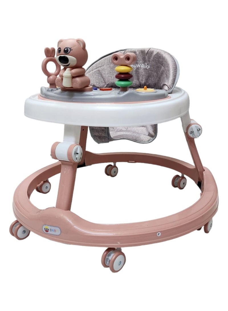 بيبي كارا مشاية أطفال قابلة للطي مع موسيقى دائرية، 4 مقاعد قابلة للتعديل - Image 3