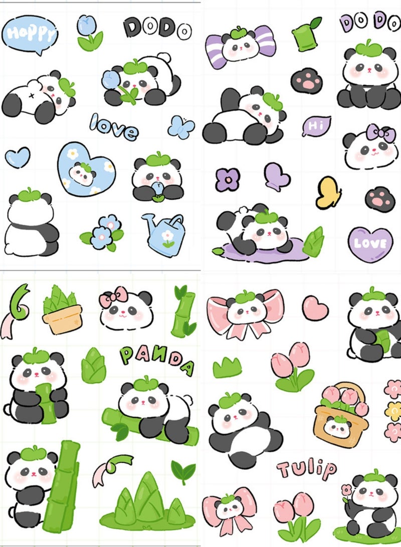 24pcs in 4 Styles Cute panda Emoticon Stickers - Image 1