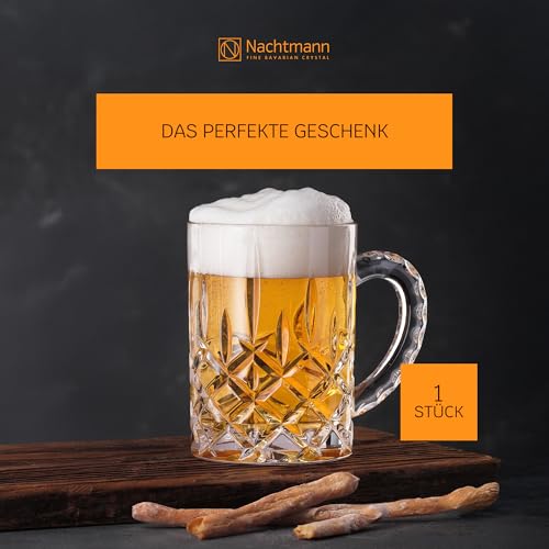 Nachtmann Noblesse Collection Beer Mug with Handle - 21.2oz Clear Crystal Glass | Elegant Big Drinking Cup for Beer Lovers, Home Bar Accessories | Dishwasher Safe - Image 4