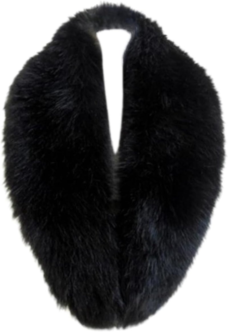 LDFWAY Long Men Women Faux Fur Collar Winter Warm Wrap Stole Scarf Shawl Shrug - Image 1