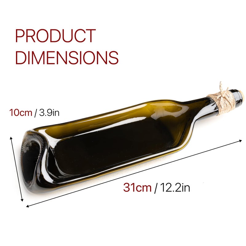 Glasiko world Melted Wine Bottle Serving Boards; Decorative Rectangle Serving Trays for Home Decor; Small Cheese Platter Serving Board; Unique Cheese and Cracker Tray for Dinner Party - Image 2