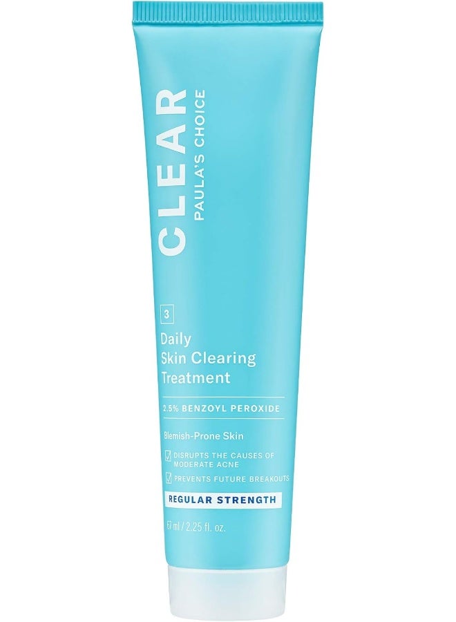 PAULA'S CHOICE 2.5% Benzoyl Peroxide Clear Regular Strength Skin Clearing Treatment For Facial Acne Redness Relief (2.25Oz) - Image 1