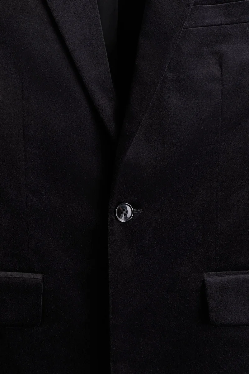 H&M  Regular Fit Single-breasted velvet jacket for Men | Best Price UAE