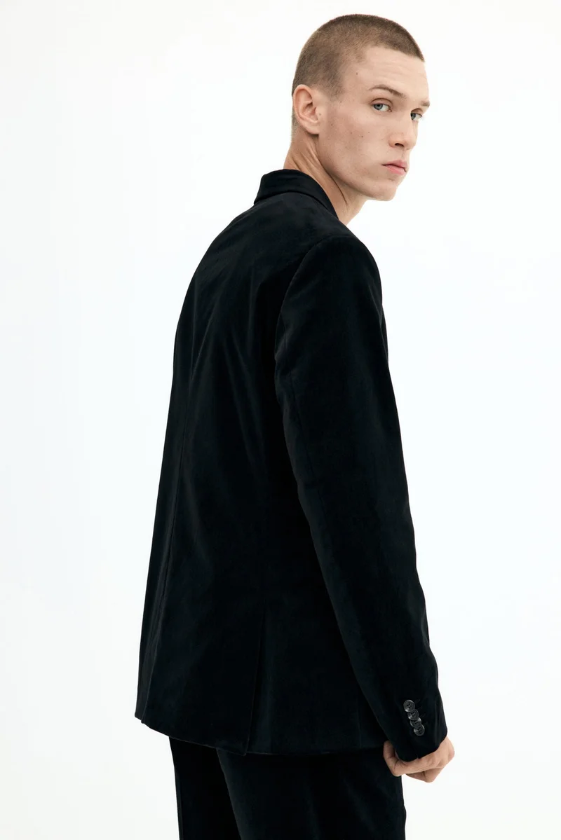 H&M  Regular Fit Single-breasted velvet jacket for Men | Best Price UAE