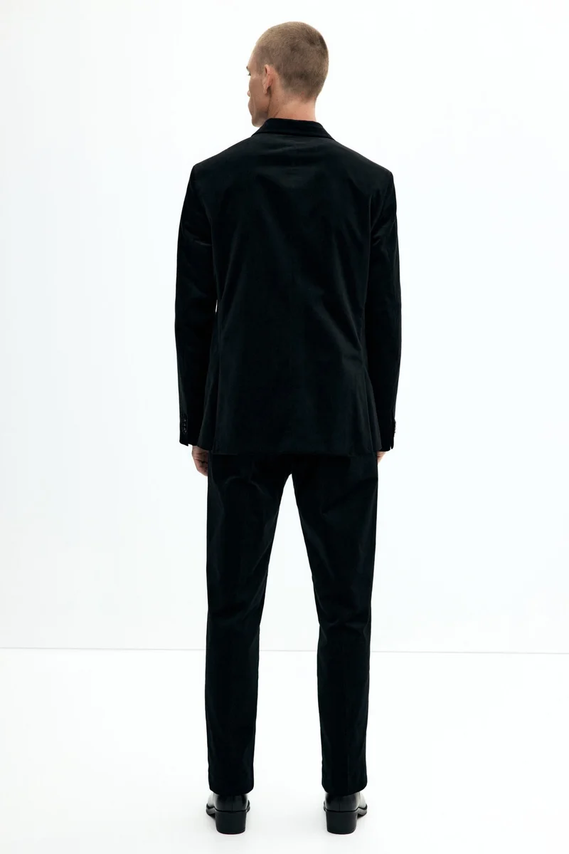 H&M  Regular Fit Single-breasted velvet jacket for Men | Best Price UAE