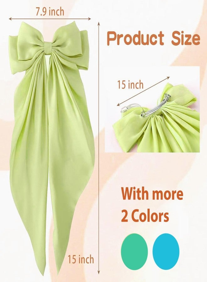 ANNACREATIONS ANNA CREATIONS 3 Pcs Fashion Hair Bows for Women Bows for hair Silk Satin Hair Ribbons Bow Hairclip for Women Cute Hair Clip for Girls Large Vintage Hair Hair Accessories Big Ribbon Bow Clip - Image 3