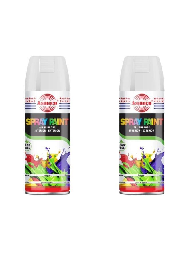 اسماكو طلاء بخاخ من اسماكو - أبيض مطفي - 400 مل - مجموعة قطعتين