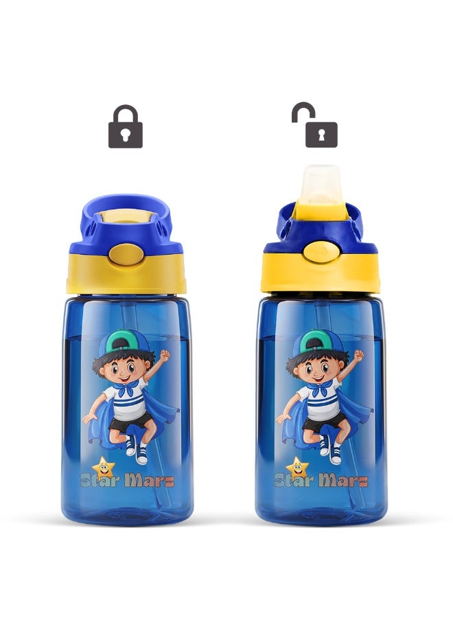 Starmarz Sipper Bottle for Kids - Anti-leak Cartoon Kids Water Bottle for Girls (480 ML) Blue - Image 2