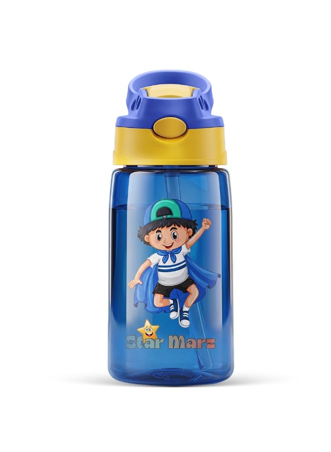 Starmarz Sipper Bottle for Kids - Anti-leak Cartoon Kids Water Bottle for Girls (480 ML) Blue - Image 1