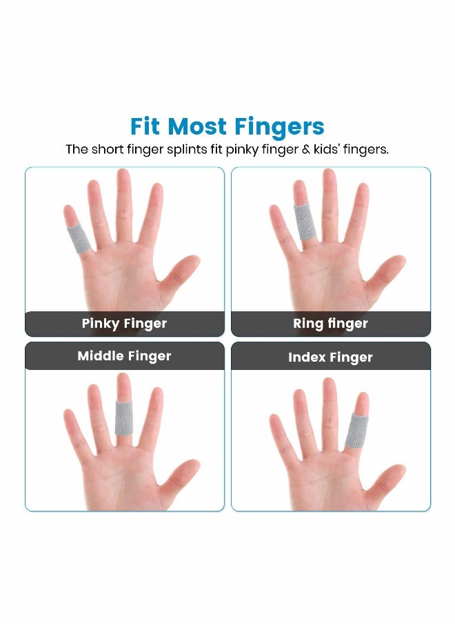 Generic Finger Sleeves KASTWAVE 10PCS Thumb Splint Brace for Triggger Finger Support Breathable Elastic Finger Tape Compression Pression Protector for Reliving Pain Compression Aid for Sports Gray  - Image 4
