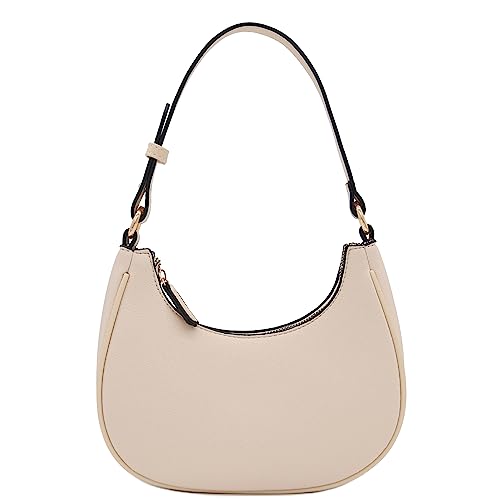 FashionPuzzle Small Crescent Shoulder Bag Underarm Purse (Nude) - Image 1
