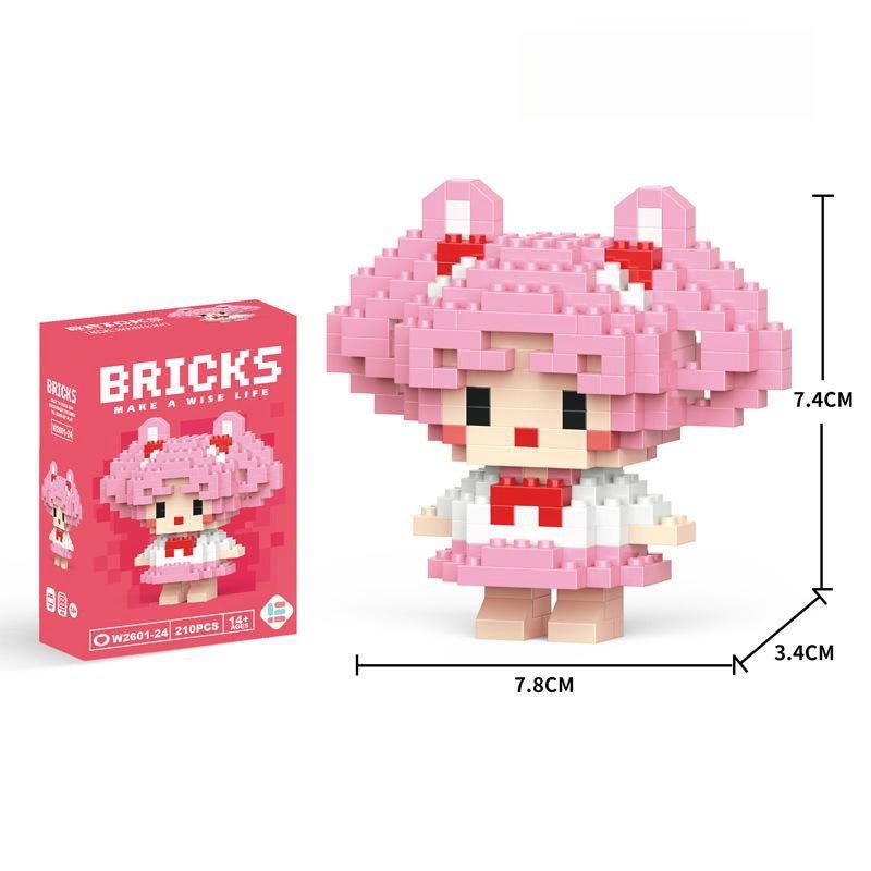 LELE BROTHER Compatible LEGO Micro-Brick Children's Building Blocks Cartoon Figure Educational Toy Display Blind Box Gift Wholesale