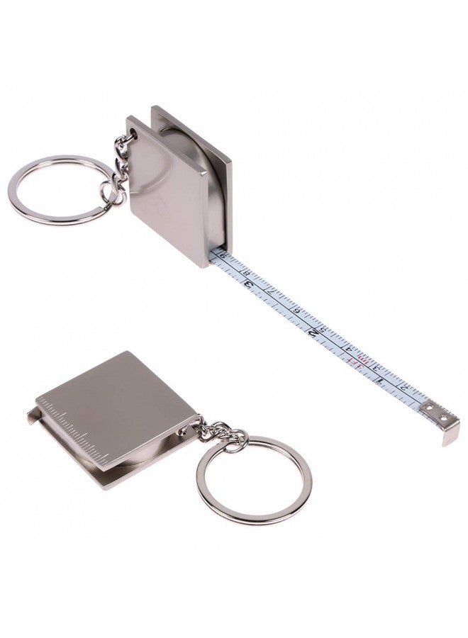 UTENEW 2 Pack Retractable Tape Measure Keychain Body Measuring Tape Key Ring, Compact Tape Measure for Purse, Pockets or Keys, Carrying Around Easily, 39.3Inches/100cm - Image 1