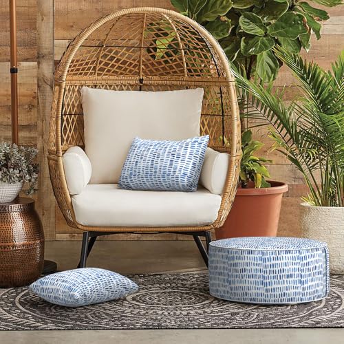 LVTXIII Outdoor Lumbar Pillow Covers ONLY, Patio Decorative, Fluffy Fade-Resistant Cushion Cases for Home Balcony and Garden, 12x20 Inch, Pack of 2, Pebble Blue - Image 4