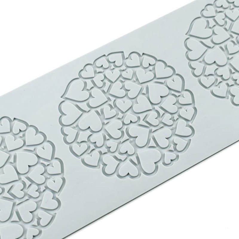 TUKE Hollow Leaf Silicone Molds Lover Heart Chocolate Molds Geometry 3D Silicone Mould Chocolate Candy Leaf Mold Sugar Craft Cake Decoration Cupcake Top (N_Heart_14.4 * 5 * 0.12inch) - Image 5