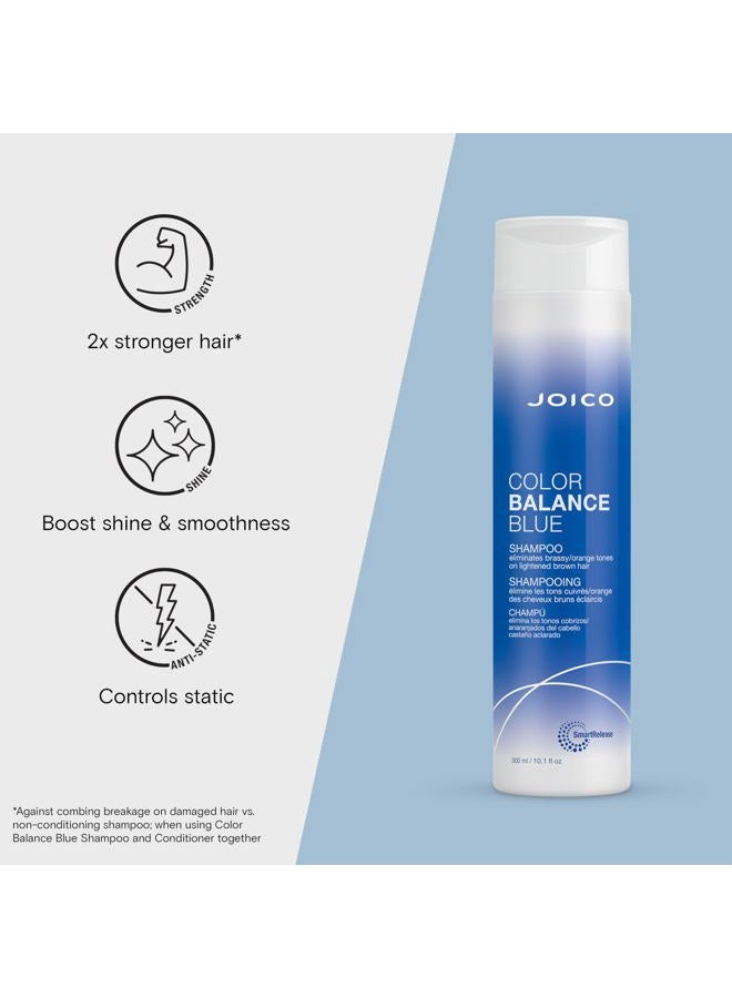 JOICO Color Balance Blue Shampoo | For Lightened Brown Hair | Eliminate Brassy Orange Tones | Boost Color Vibrancy & Shine | UV Protection | With Rosehip Oil & Green Tea Extract | 10.1 Fl Oz - Image 3