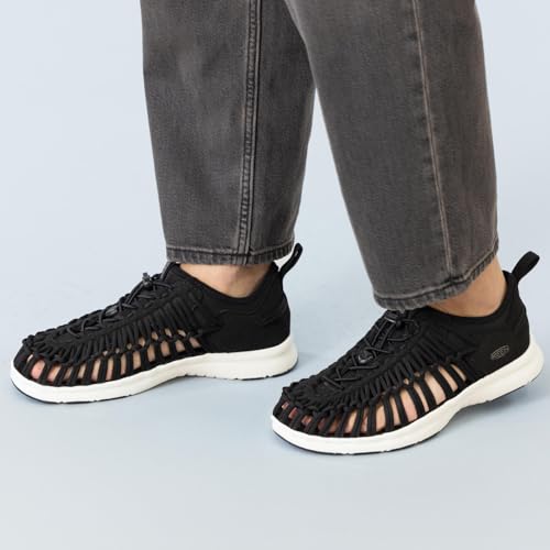 KEEN Men's O3 Breathable Two Cord Custom Comfort Fit Sneaker Style Sandals, Black/Star White, 9 - Image 2