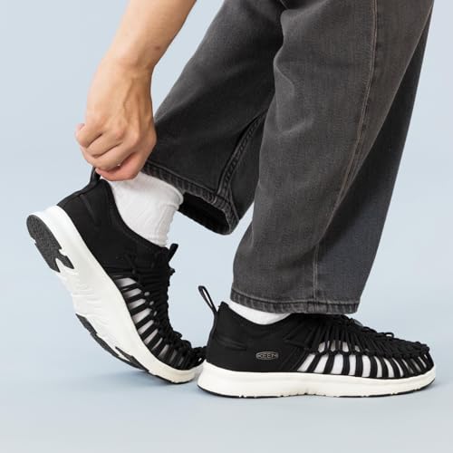 KEEN Men's O3 Breathable Two Cord Custom Comfort Fit Sneaker Style Sandals, Black/Star White, 9 - Image 5