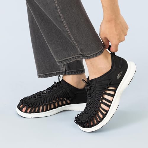 KEEN Men's O3 Breathable Two Cord Custom Comfort Fit Sneaker Style Sandals, Black/Star White, 9 - Image 3
