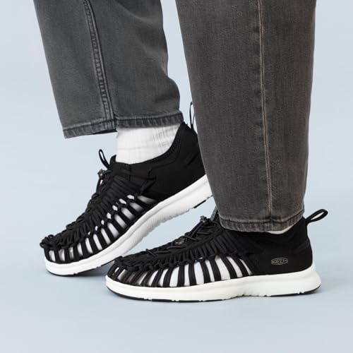 KEEN Men's O3 Breathable Two Cord Custom Comfort Fit Sneaker Style Sandals, Black/Star White, 9 - Image 4