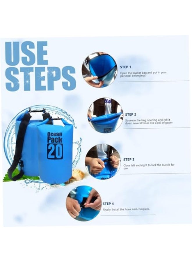 أوشن باك حقيبة جافة مقاومة للماء، حقيبة ظهر جافة مقاومة للماء سعة 20 لتر للنساء والرجال، حقيبة ظهر جافة عائمة، حقيبة قابلة للطي تحافظ على المعدات جافة أثناء التجديف، والتجديف، وركوب القوارب، والسباحة، والتخييم، والمشي لمسافات طويلة، والشاطئ. - Image 3