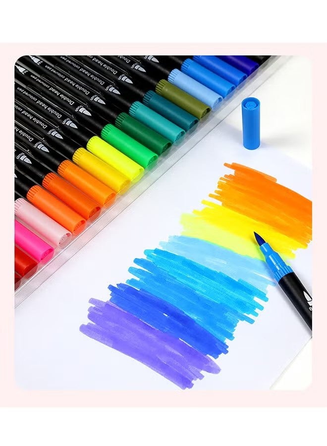 واي جيه قلم ألوان مائية بـ 12 لونًا، قلم ألوان مائية قابل للغسل برأس مزدوج للكتابة اليدوية، صناعة البطاقات، الحجارة، السيراميك، الزجاج، الخشب، القماش، الفن والأشغال اليدوية، وغيرها. - Image 5